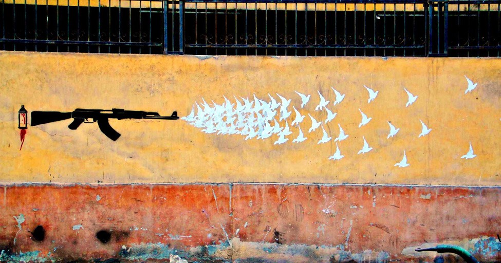 Social change, an Anti-war mural painting 