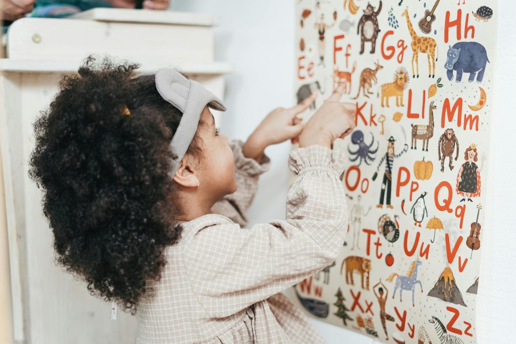 a child in the creative process of painting.