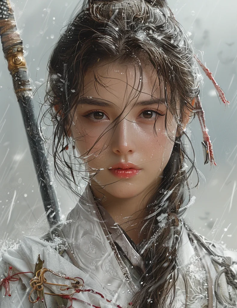 Midjourney Prompts, for an realistic white image of a Chinese warrior 
